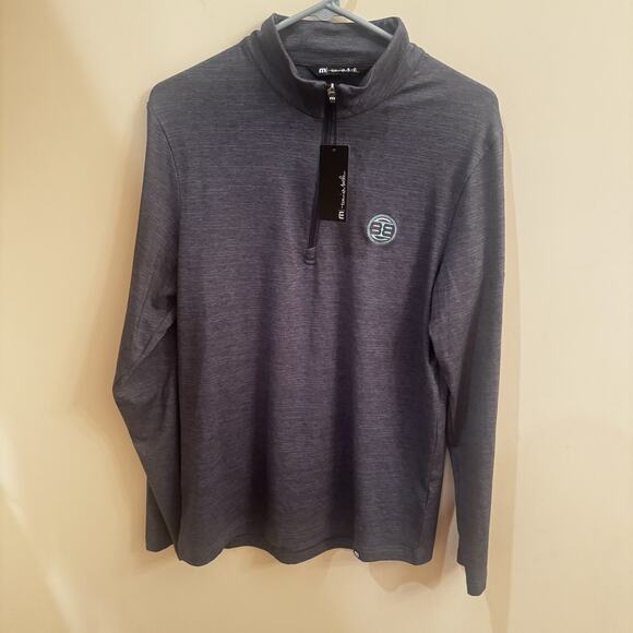 NEW Travis Mathew Crestview 1/4 Zip Pullover Mens Small Indigo Heather Golf NWT - Picture 1 of 12